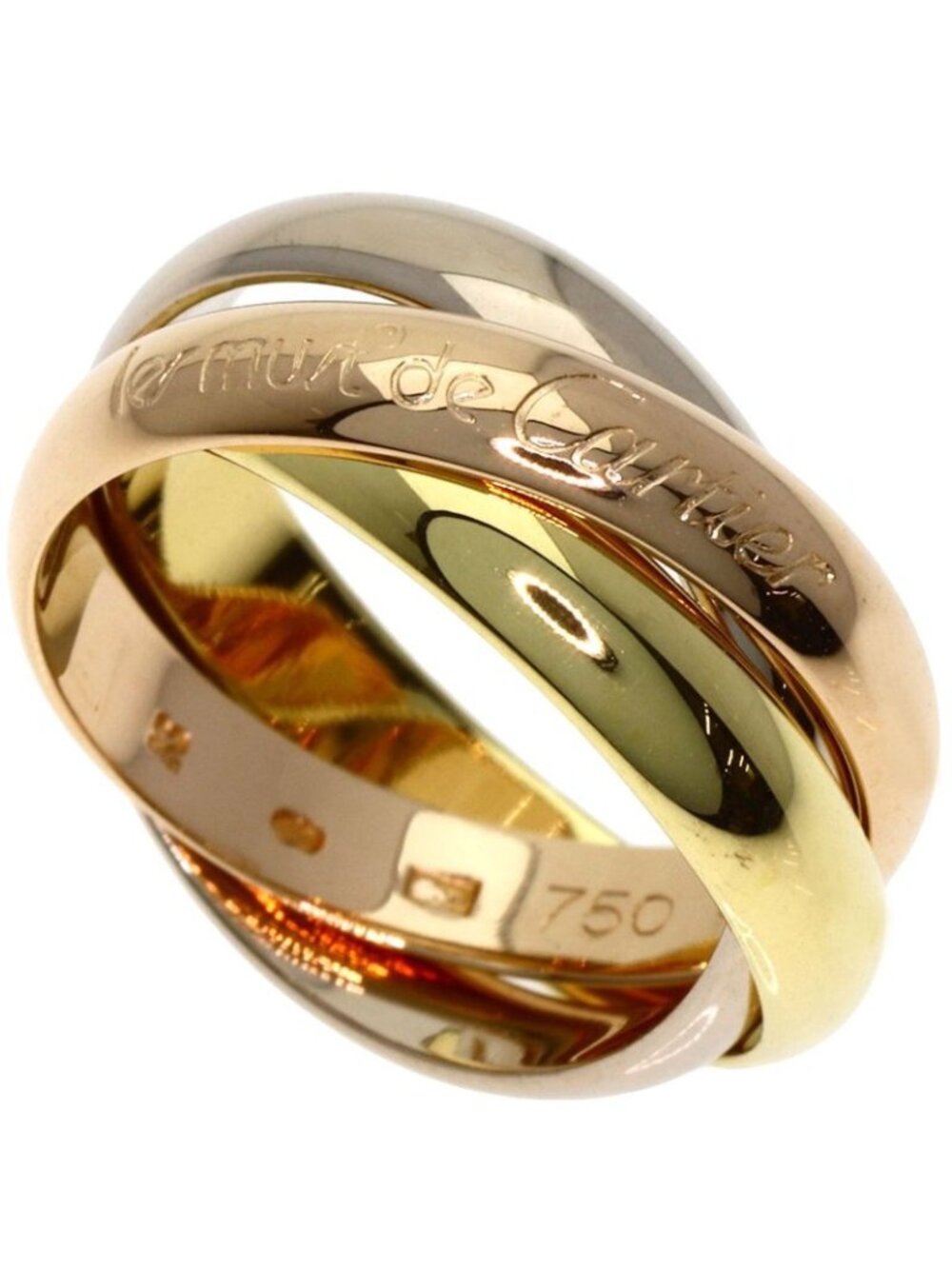 Cartier Trinity 48 Ring 18K Yellow Gold Pink White